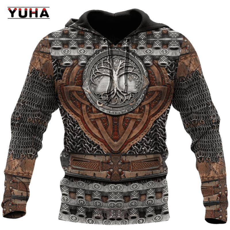 Herren Sweatshirts 3D-Druck Vikings Classic Wolf Herren Hoodies Jacke Frühling Herbst Mode Pullover Hip Hop Punk Übergroße Tops XXXL von Joom DACH