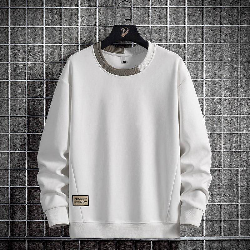Herren Sweatshirts Baumwolle Streetwear Übergroßen 6XL 7XL 8XL Plus Größe Langarm Lose Oansatz Pullover Herbst Mode Sportswear 8XL weiß von Joom DACH