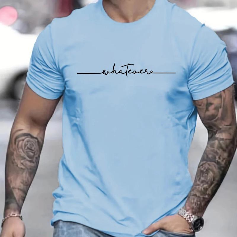 Herren T-Shirt, 100 % reine Baumwolle, Sommer, lockere Größe, Buchstabenmuster, bedruckt, lässig, bequem, Rundhalsausschnitt, kurzärmelig, Top, T-Shirts Herren L von Joom DACH