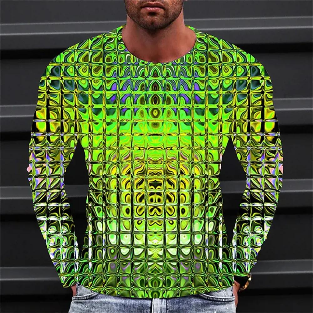 Herren T-Shirt Grafik Farbverlauf Rundhalsausschnitt Kleidung Bekleidung 3D Druck Outdoor Täglich Langarm Druck Mode Designer Vintage M von Joom DACH