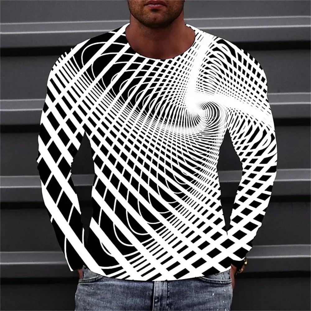 Herren T-Shirt Grafik Farbverlauf Rundhalsausschnitt Kleidung Bekleidung 3D Druck Outdoor Täglich Langarm Druck Mode Designer Vintage XL von Joom DACH