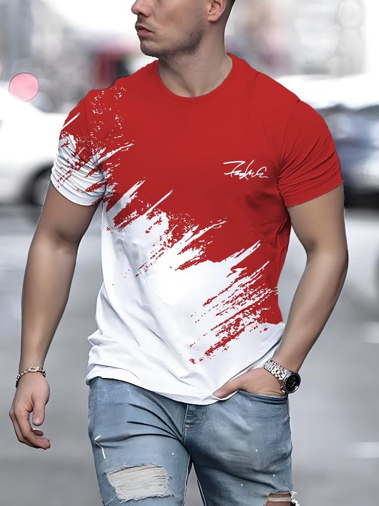 Herren T-Shirt Kurzarm Rundhals Casual Outdoor 3D Druck Pullover T-Shirt Für Männer Streetwear Sportshirt Top Tees Übergroße Kleidung 6XL von Joom DACH