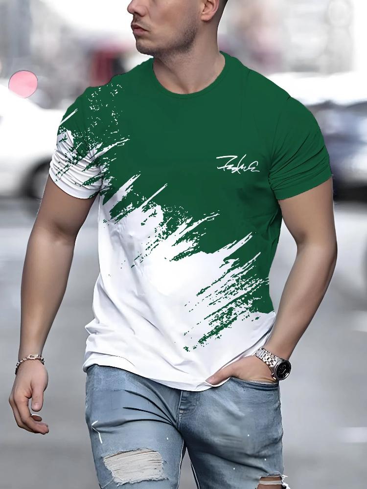 Herren T-Shirt Kurzarm Rundhals Casual Outdoor 3D Druck Pullover T-Shirt Für Männer Streetwear Sportshirt Top Tees Übergroße Kleidung L von Joom DACH