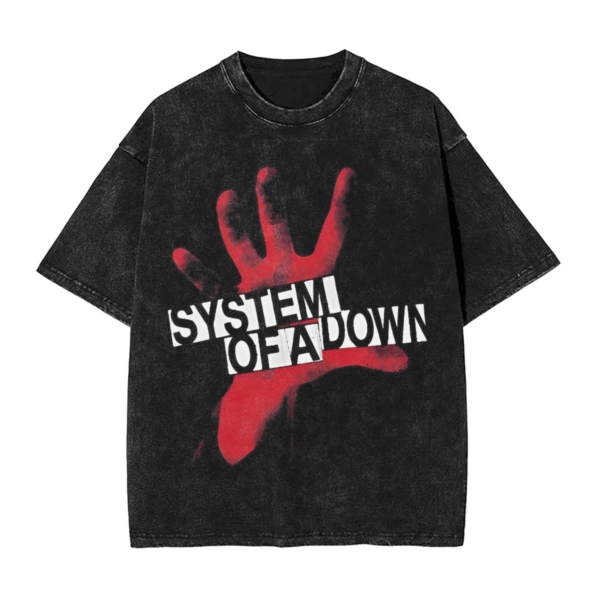Herren T-Shirt SOAD System Of A Down Rockmusik Gewaschene T-Shirts Strand T-Shirt Y2K Basic Bedruckte Freizeit-Tops S von Joom DACH