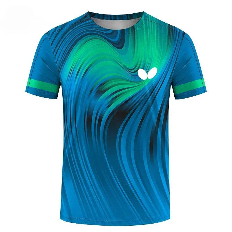 Herren T-Shirt Schnelltrocknend Sport Tennis Kleidung Mode 3D Druck Badminton Uniformen Frauen Training T-Shirt Herren Tops T-Shirts M von Joom DACH