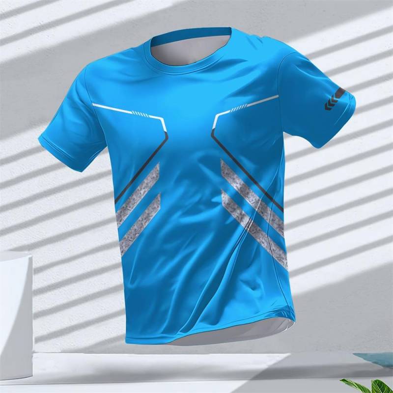 Herren T-Shirt Sommer Schnelltrocknend Atmungsaktiv Lässig Fitness Sport Kurzarm Rundhalsausschnitt Gym Sportbekleidung T-Shirt XL von Joom DACH