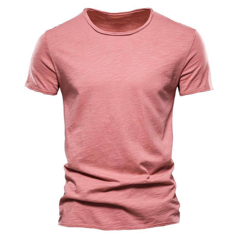 Herren-T-Shirt aus 100 % Baumwolle, lässig, weich, Fitness, Sommer, dünne T-Shirts, Herren-Hauskleidung, O-Ausschnitt, kurzärmelig, einfarbiges T-Shirt für Männer XXL rot von Joom DACH