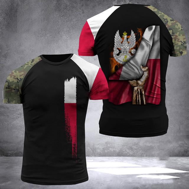 Herren-T-Shirt der polnischen Armee, Veteran, Soldat, Polen-Flagge, Aufdruck, Herrenbekleidung, übergroß, lockerer Pullover, O-Ausschnitt, kurzärmelig L Herren-T-Shirt der polnischen Armee, Veteran, Soldat, Polen-Flagge, Aufdruck, Herrenbekleidung, übergroß, lockerer Pullover, O-Ausschnitt, kurzärmelig L von Joom DACH