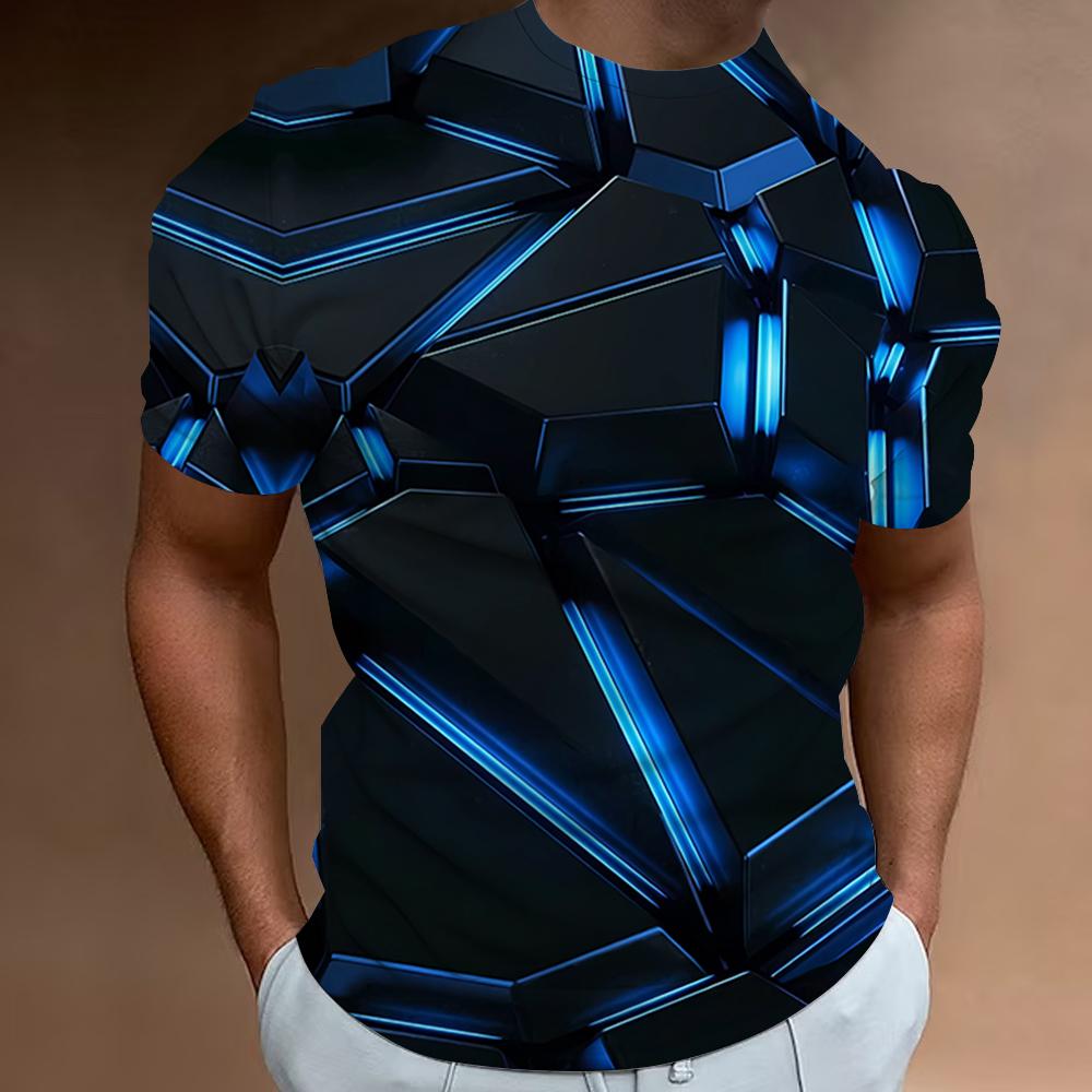 Herren-T-Shirt mit 3D-Aufdruck „Broken Rock“, für den Sommer, lässig, kurzärmelig, modisches, lässiges Sportshirt, lockere, übergroße T-Shirts für Männer 6XL von Joom DACH