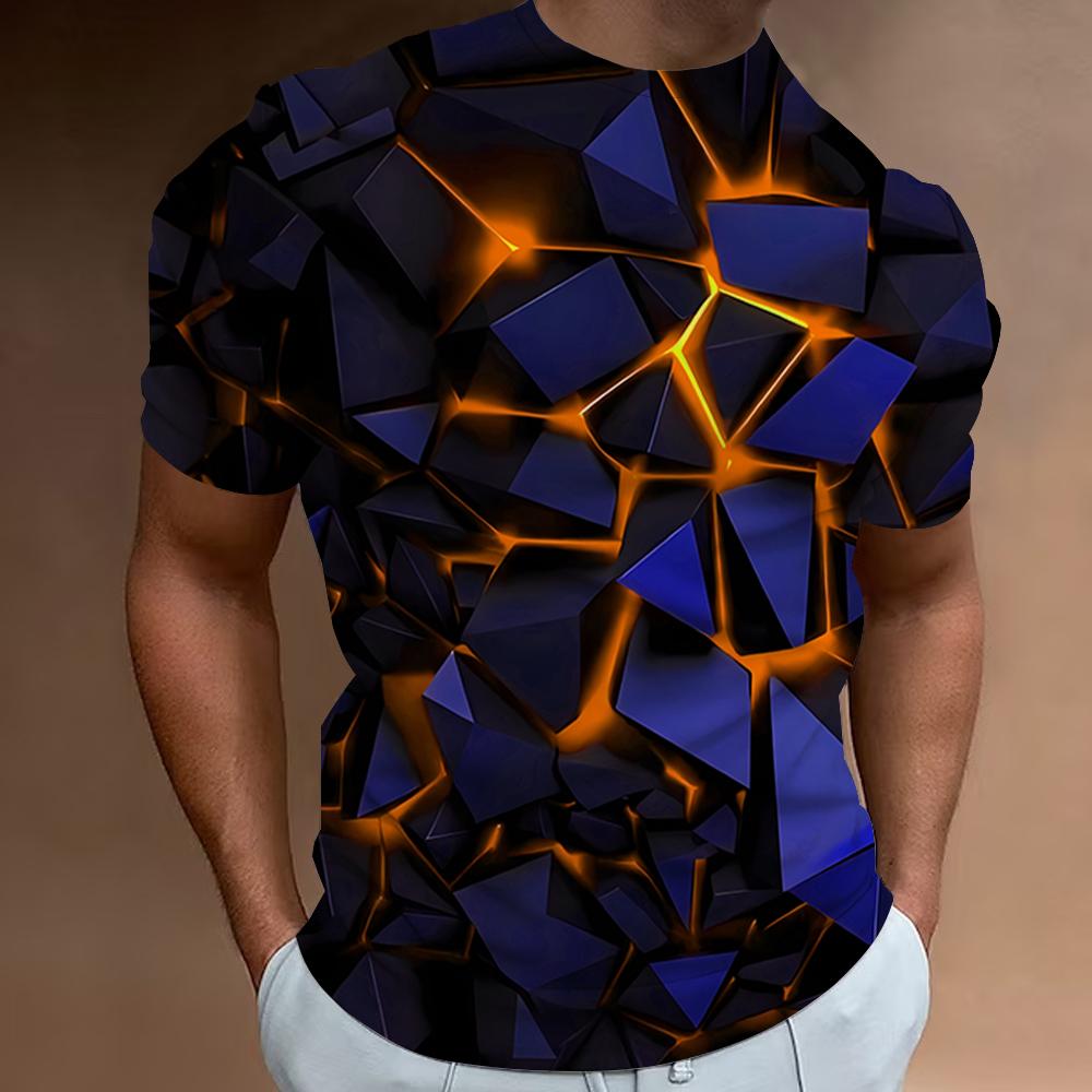 Herren-T-Shirt mit 3D-Aufdruck „Broken Rock“, für den Sommer, lässig, kurzärmelig, modisches, lässiges Sportshirt, lockere, übergroße T-Shirts für Männer XL von Joom DACH
