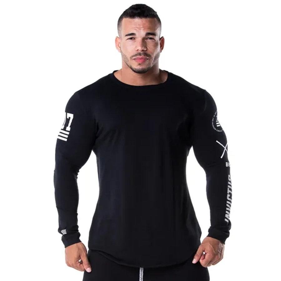 Herren-T-Shirt mit langen Ärmeln, dünn, lässig, für Fitnessstudio, Fitness, T-Shirts, Tops, Laufen, Sport, schnell trocknende Kleidung XXXL von Joom DACH