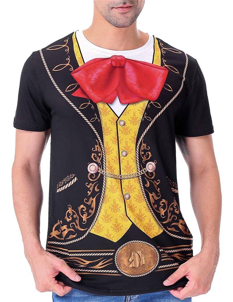 Herren T-Shirts mit Mariachi-Grafik, 3D-Druck, gefälschter Anzug, kurzärmelig, lässiges, übergroßes T-Shirt, mexikanisches Kostüm, Streetwear L Herren T-Shirts mit Mariachi-Grafik, 3D-Druck, gefälschter Anzug, kurzärmelig, lässiges, übergroßes T-Shirt, mexikanisches Kostüm, Streetwear L von Joom DACH