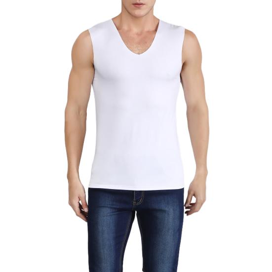 Herren Tank Top Sommer Fitness Tanktop Einfarbig Nahtlos Übergröße V-Ausschnitt Ärmellos Dehnbar Weich Atmungsaktiv Schnelltrocknend Pullover Lässig Herren Gym Sport Tank Top 4XL weiß von Joom DACH