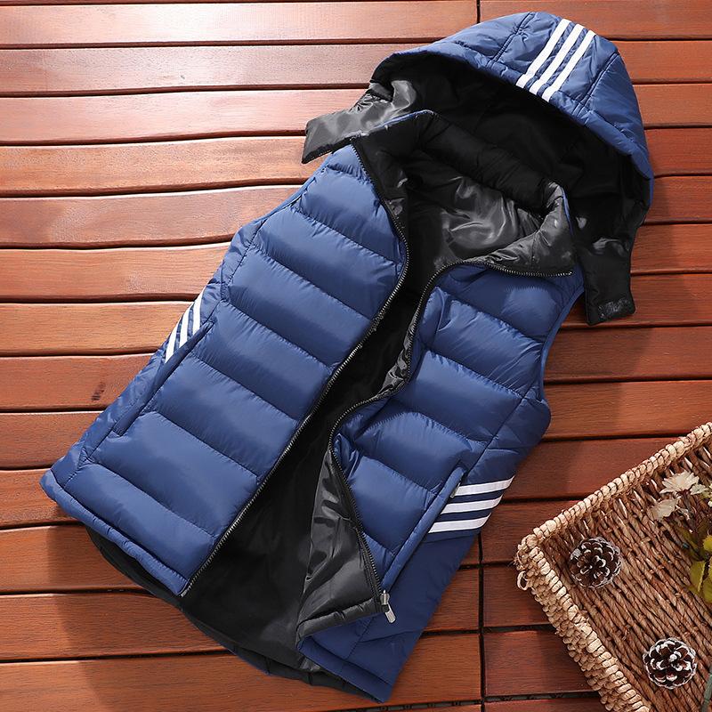 Herren-Tanktop, Winterjacke, warme und lässige ärmellose Herren-Kapuzenjacke L blau von Joom DACH