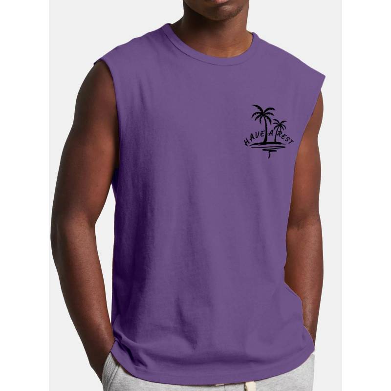 Herren-Tanktop für den Sommer, Surfen und Strand, große Größe, lässig, atmungsaktiv, ärmellos, lockerer Druck, Tanktop für Männer XXXL violett von Joom DACH