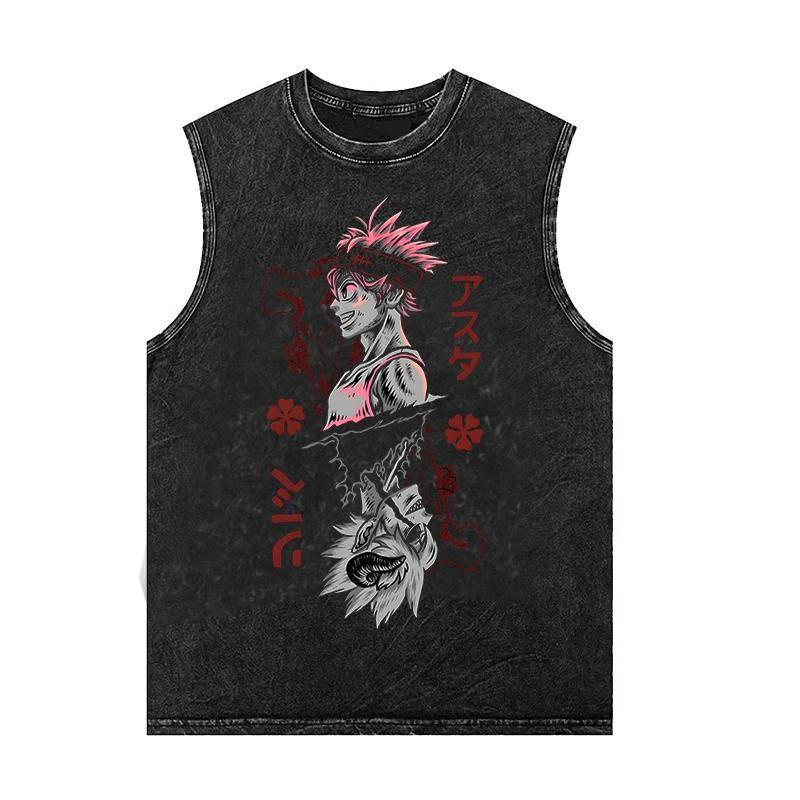 Herren Tanktops Anime Gojo Jujutsu Man Shirt Sommer Damen Oversized Vintage Gewaschene Weste Gym T-Shirt Y2k Kleidung XL von Joom DACH
