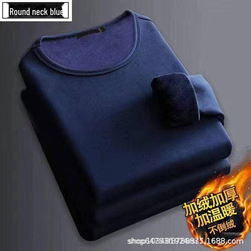 Herren Thermo-Plüsch-Langarm-T-Shirt, einfarbiges Business-Oberteil mit V-Ausschnitt für Frühling/Herbst 5XL von Joom DACH