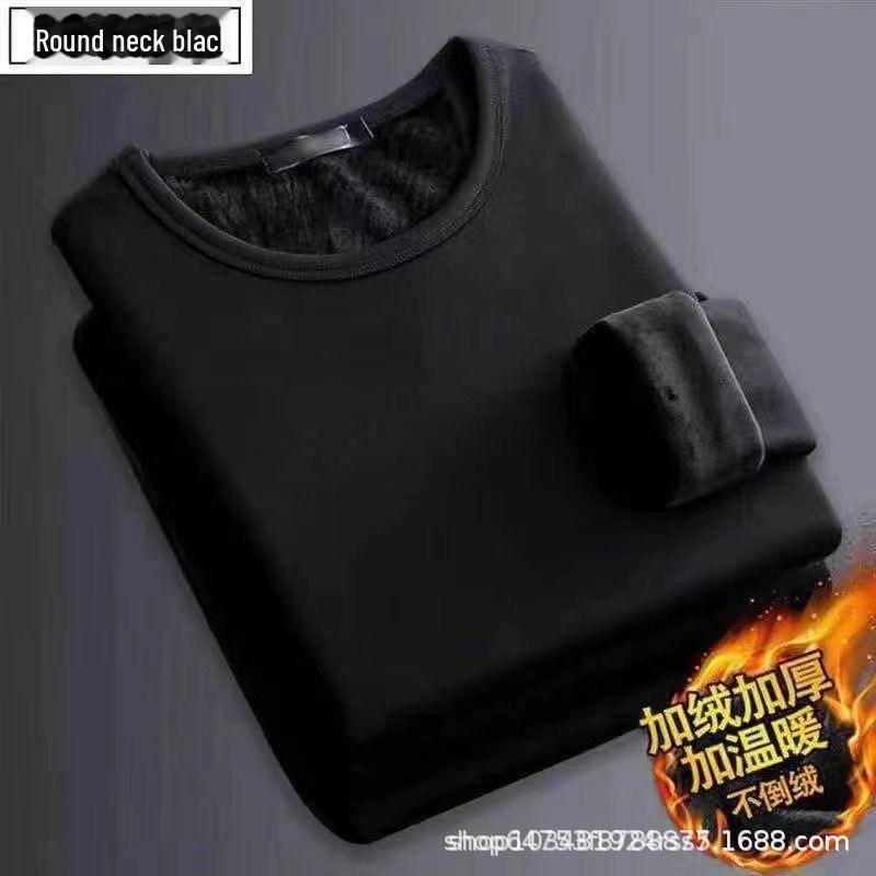 Herren Thermo-Plüsch-Langarm-T-Shirt, einfarbiges Business-Oberteil mit V-Ausschnitt für Frühling/Herbst XL von Joom DACH