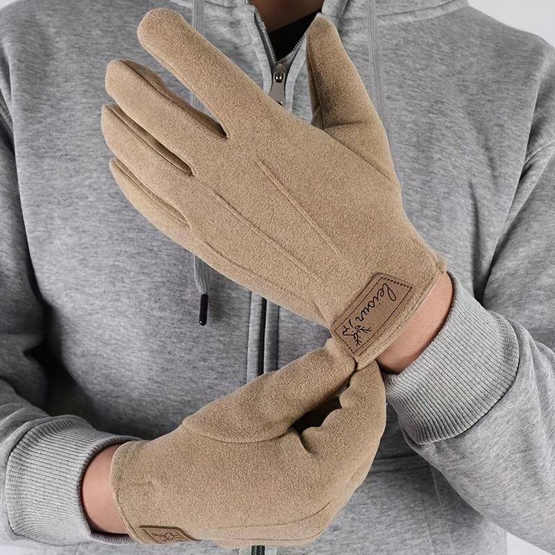 Herren Thermo Winterhandschuhe Kaltes Wetter Fleecegefütterte Vollfingerhandschuhe für Radfahren, Outdoor-Reisen & Täglichen Gebrauch Lässige Stilhandschuhe von Joom DACH