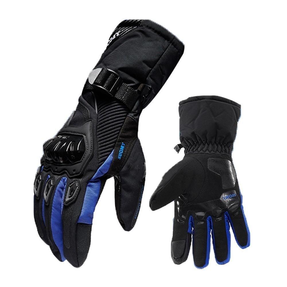 Herren-Thermohandschuhe für den Winter, Outdoor-Sport, wasserdicht und winddicht, -30/-40 °C, Thermo-Handschuhe für Motorrad, Ski, Snowboard, Touchscreen L blau von Joom DACH