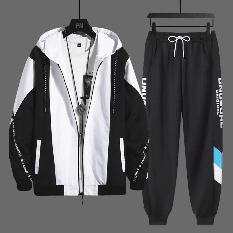 Herren-Trainingsanzüge, 2-teilige Trainingsanzüge, Herren-Strickjacke mit Reißverschluss, bedruckt, Sweatshirts, Jogginghosen, Sets, Sportbekleidung XXL von Joom DACH