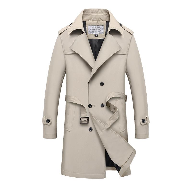 Herren Trenchcoat fürs Büro, winddichte Jacke, lässiger Trenchcoat in Übergröße M beige von Joom DACH