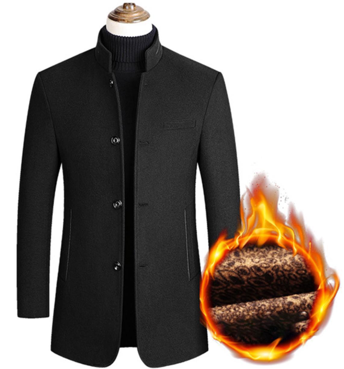 Herren Trenchcoats aus Wolle und Kaschmir, Blazer, Jacken, Stehkragen, Business Casual, Anzüge, Mäntel, Winterjacken und -mäntel L von Joom DACH