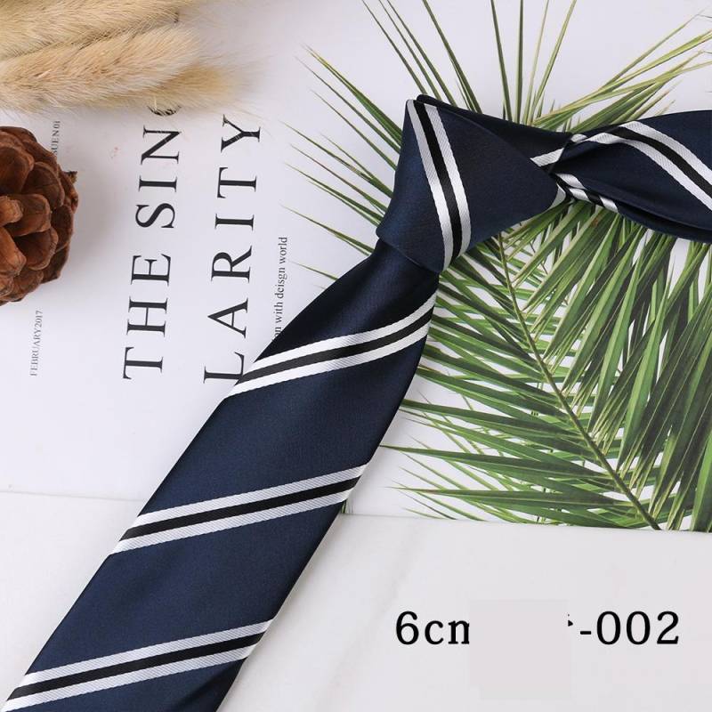 Herren Trend Business Casual Schmale 6cm Polyester Jacquard Krawatte Einfarbig Gestreifte Krawatte von Joom DACH