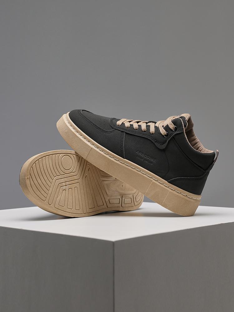 Herren Trendige Skateboardschuhe Modische Schwarze Lässige Sportschuhe Outdoor Schnürschuhe Flache Sporttrainingsschuhe Wanderschuhe 44 schwarz von Joom DACH