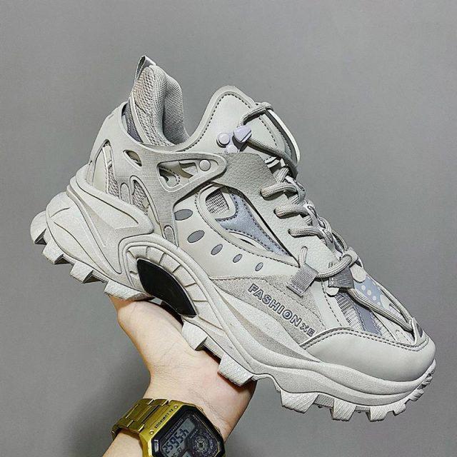 Herren-Turnschuhe, atmungsaktiv, dämpfend, Sportschuhe, Paar, Freizeitschuhe, dicke Sohle, Laufschuhe, Wanderschuhe, Sport-Turnschuhe 43 graue von Joom DACH