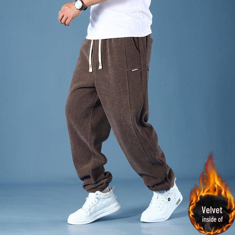 Herren Übergröße Cordhose mit Fleecefutter - Gerade, lockere Passform, Herbst/Winter Freizeit-Hose 11XL for 310-330 lbs von Joom DACH