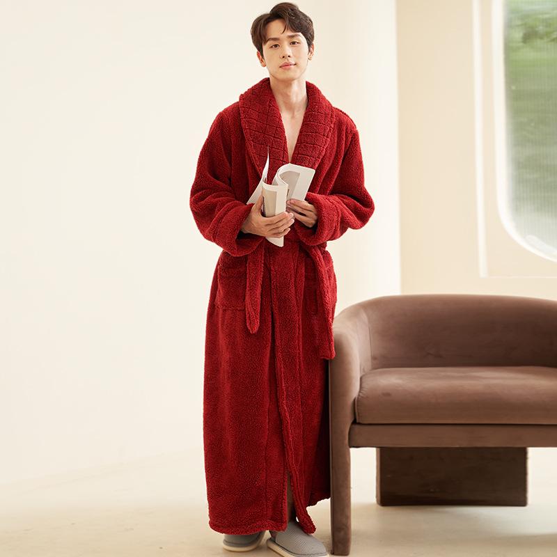 Herren Übergröße Extra Langer Korallenfleece Bademantel - Dick & Plüsch für Herbst/Winter XXXL Herren Übergröße Extra Langer Korallenfleece Bademantel - Dick & Plüsch für Herbst/Winter XXXL von Joom DACH