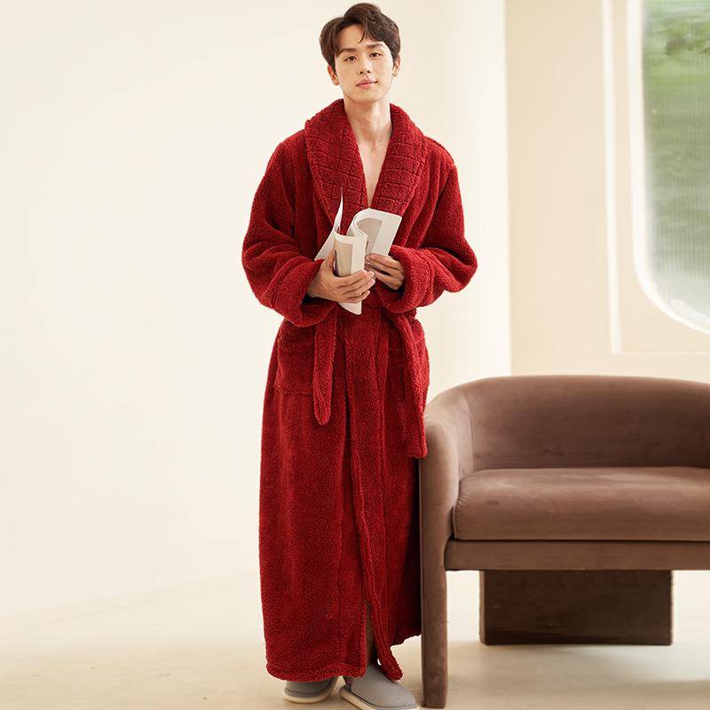 Herren Übergröße Extra Langer Korallenfleece Bademantel - Dick & Plüsch für Herbst/Winter XXXL Herren Übergröße Extra Langer Korallenfleece Bademantel - Dick & Plüsch für Herbst/Winter XXXL von Joom DACH