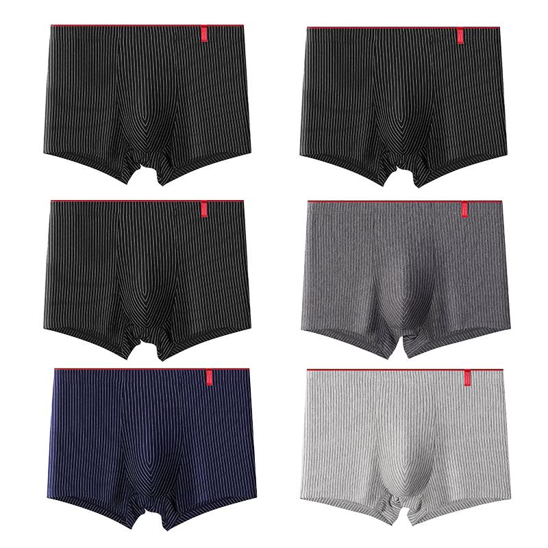 Herren Übergröße Slips Streifen Boxershorts Boxer Bequem Baumwolle Herren Slip Unterwäsche Shorts L-4XL 4XL violett von Joom DACH
