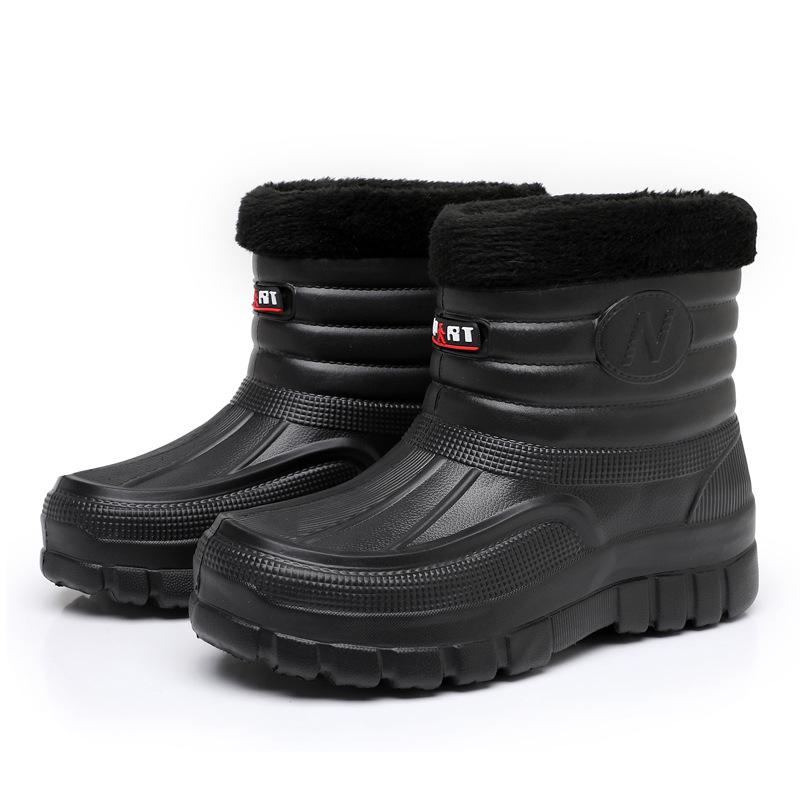 Herren Ultraleichte Wasserdichte EVA Winterstiefel: Rutschfeste, verdickte High-Top-Schuhe für Kühlhaus-, Außen- und Autowascharbeiten. 40 schwarz von Joom DACH