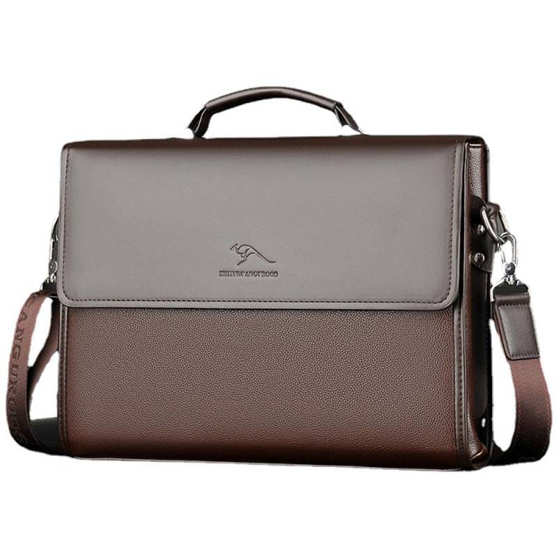 Herren-Umhängetaschen aus Leder, Herren-Business-Casual-Aktentaschen aus Leder, Herren-Ledertaschen, Cross-Body-Cross-Body-Handtaschen braun von Joom DACH
