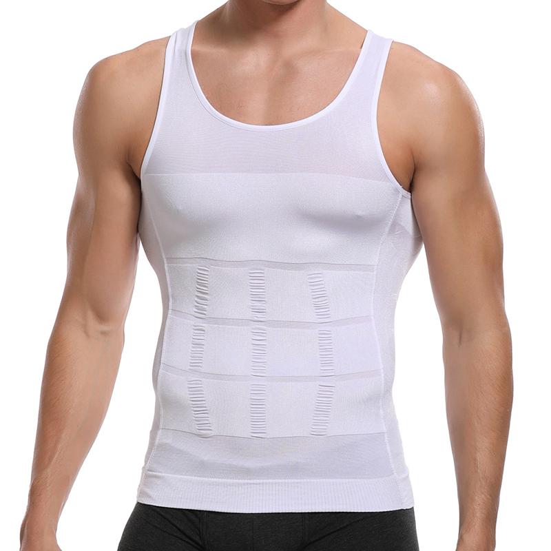 Herren-Unterhemden, Schlankheitsweste, Taillentrainer, Body Shaper, Bauchkontrolle, Oberteile, Shapewear, Bauchtaille-Trimmer, Hemden, Basisschicht-Unterwäsche XXL weiß von Joom DACH