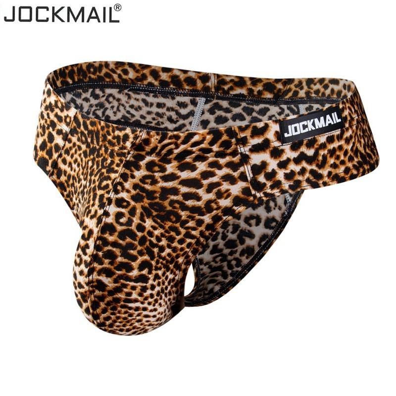 Herren-Unterwäsche mit Leopardenmuster, Bikini-Badehose, Badeanzug, Slip mit niedriger Taille XXL Leo-Print von Joom DACH