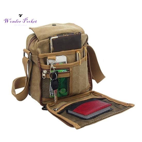 Herren Vintage Canvas Multifunktions-Reisetasche Casual Messenger Schultertasche von Joom DACH