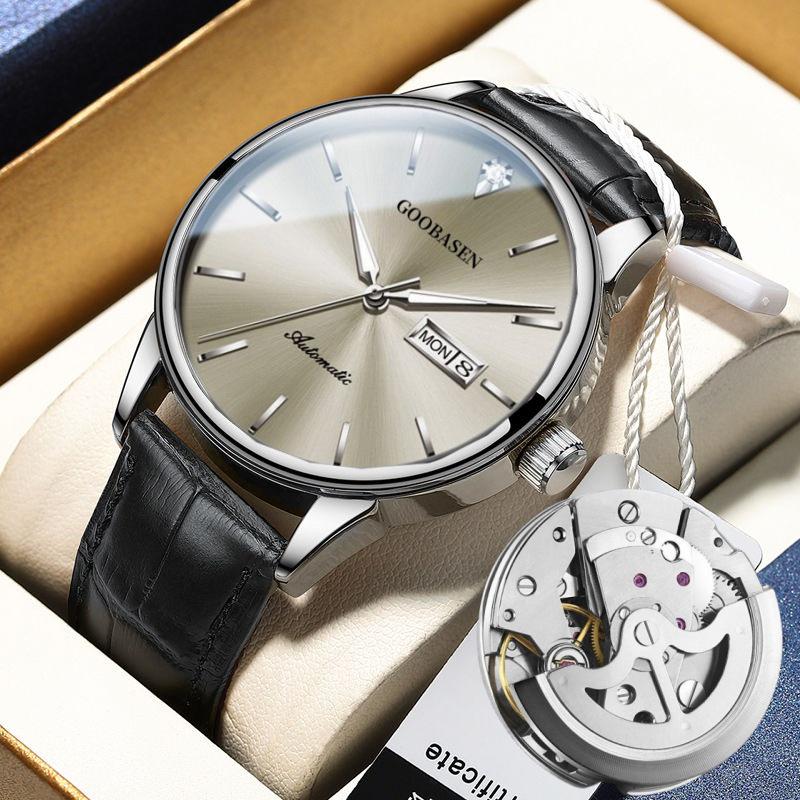 Herren Vollautomatische Leuchtende Mechanische Uhr - Wasserdicht, Modisch, Hohl-Design mit Doppelkalender. von Joom DACH