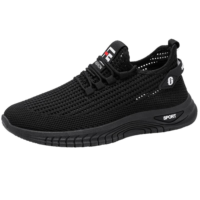 Herren Vulkanisierte Schuhe Fly Woven Hohl Atmungsaktiv Trend Sport- und Freizeitschuh Einfarbig Ein Fuß Hochwertiges Bequemschuhwerk 39 schwarz von Joom DACH