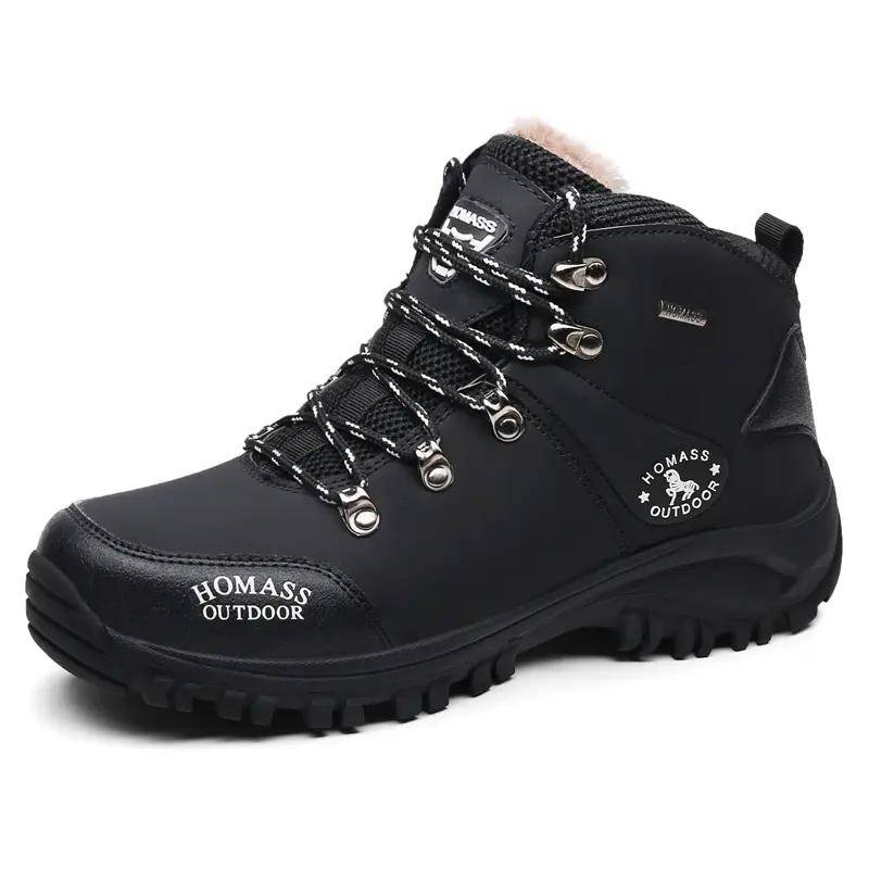 Herren-Wanderstiefel, warme wasserdichte Stiefel, Outdoor-Sportschuhe, Winter-Schneestiefel für Herren 40 schwarz von Joom DACH