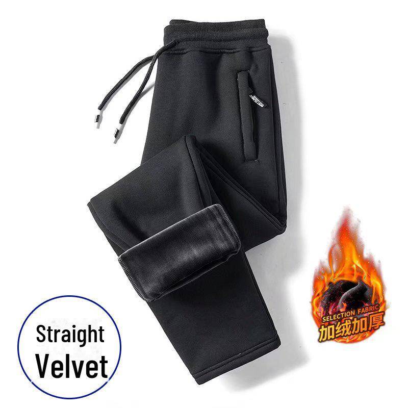 Herren Warme Fleece Slim Sweatpants - Herbst/Winter Lässig Dick Gerade Lange Hose 5XL (175-190 lbs) von Joom DACH