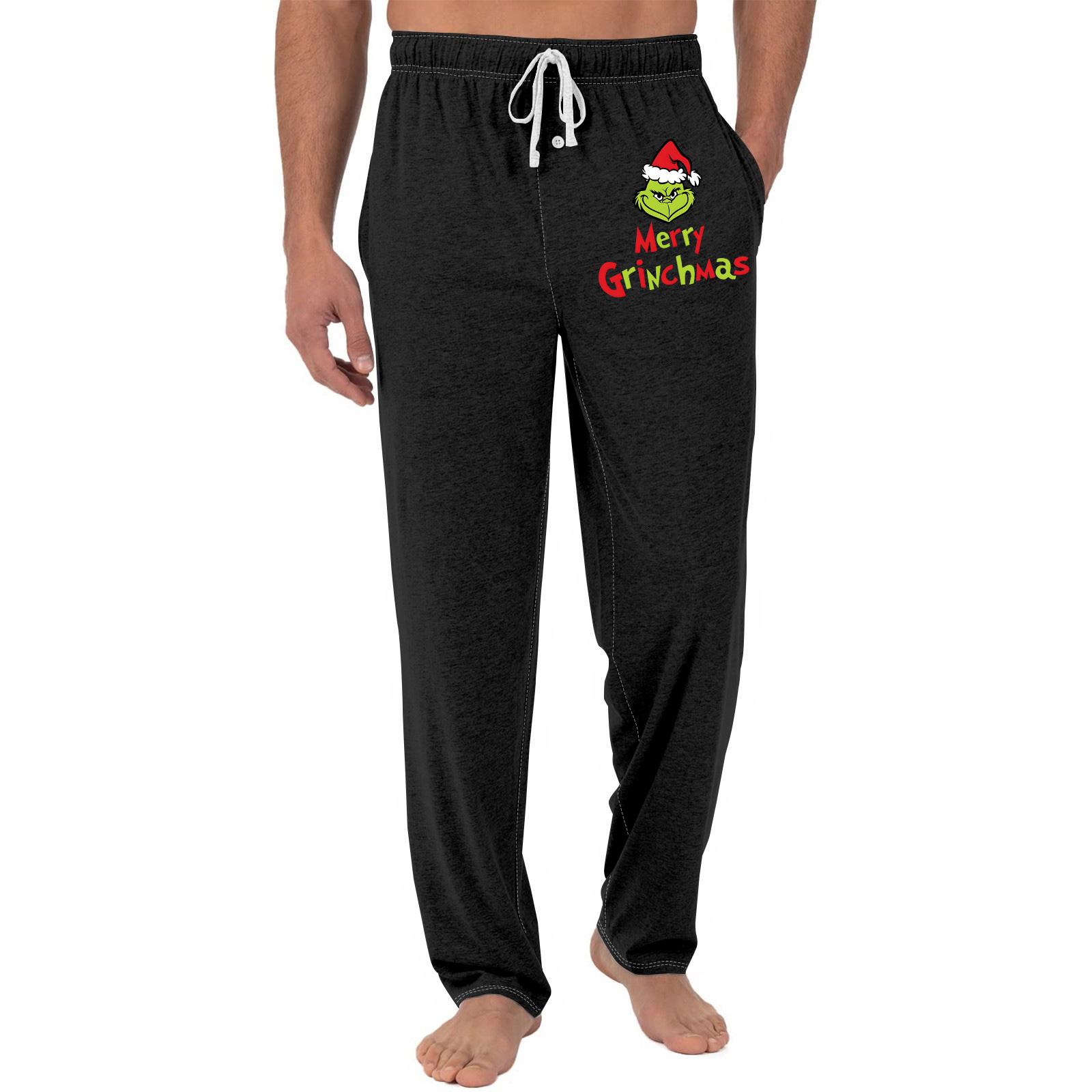 Herren Weihnachten Grinch-Druck Tasche & Schlafhose | Weich, Elastischer Bund XXL von Joom DACH