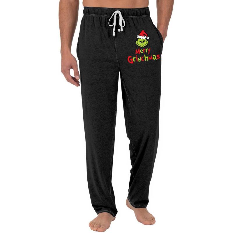 Herren Weihnachten Grinch-Druck Tasche & Schlafhose | Weich, Elastischer Bund XXL schwarz von Joom DACH