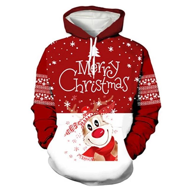 Herren Weihnachten Lustiger Kapuzenpullover Weihnachtsmann Aufdruck Sweatshirt Herbst Designer Langarm Übergroße Kleidung Cartoon Kapuzenpullover für Männer M von Joom DACH