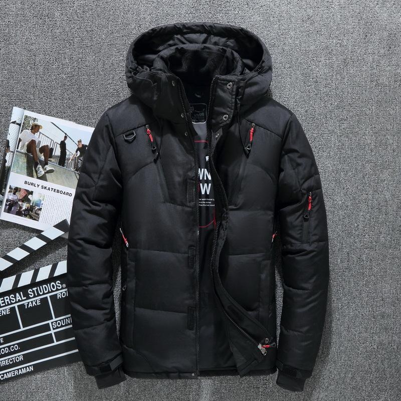 Herren Weiße Entendaunenjacke Warme Kapuzenjacke Dicke Pufferjacke Mantel Männlich Lässig Hochwertiger Mantel Thermo-Winterparka Herren M schwarz von Joom DACH