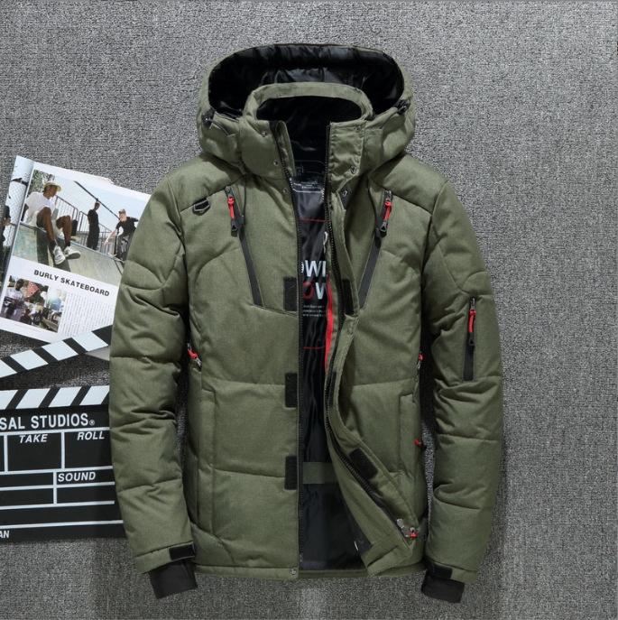 Herren Weiße Entendaunenjacke Warme Kapuzenjacke Dicke Pufferjacke Mantel Männlich Lässig Hochwertiger Mantel Thermo-Winterparka Herren XXXL grün von Joom DACH