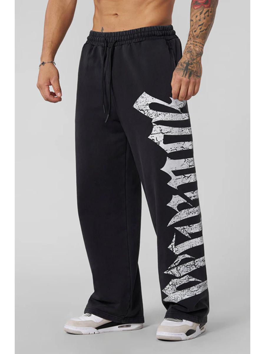 Herren Weitbein Jogginghose mit großem Aufdruck - Lässige Mode Jogger M von Joom DACH