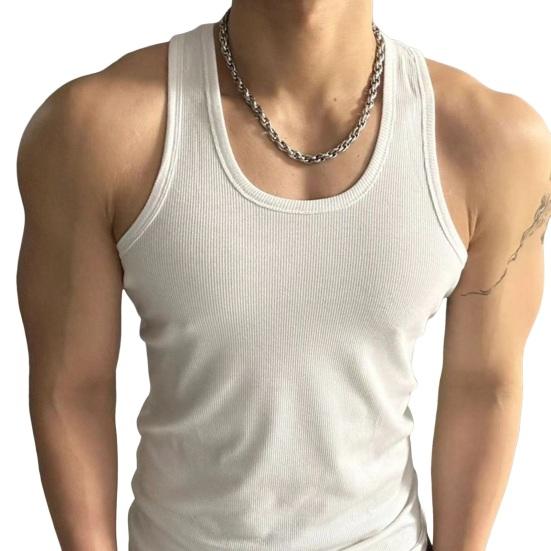 Herren Weste Einfarbig O-Ausschnitt Ärmellos Fitness Tank Tops Atmungsaktiv Lässige Streetwear Sommer Freizeitkleidung für Sport Reisen Einkaufen Alltagskleidung 4XL weiß von Joom DACH